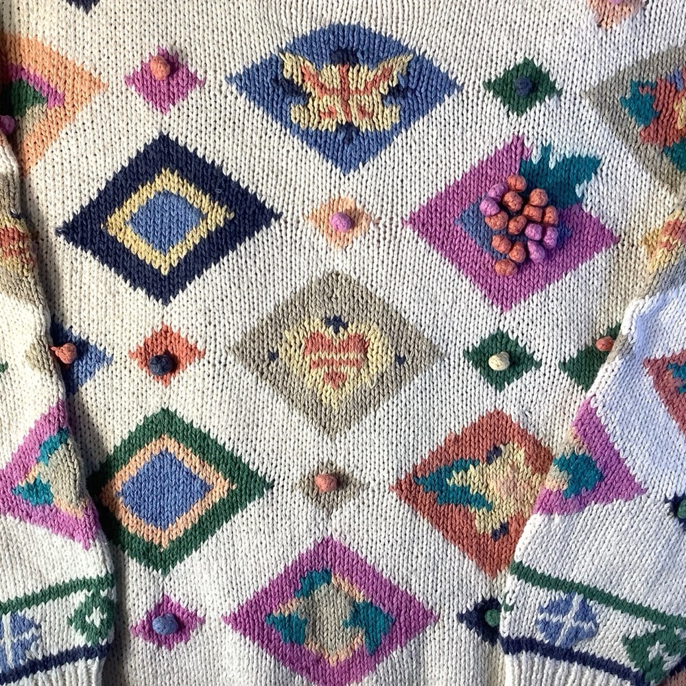 🛍️3/$25 BUNDLE Vintage Embroidered Knit Hunters Run Sweater Women’s Medium - Picture 4 of 15